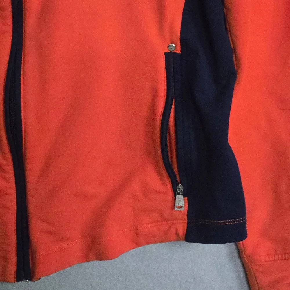 Lauren Active Ralph Lauren Orange Navy Colorblock Full Zip Track Jacket Womens M